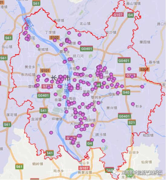 图1-2 长沙都市区充电设施现状分布图 第三节 电动汽车及充电基础