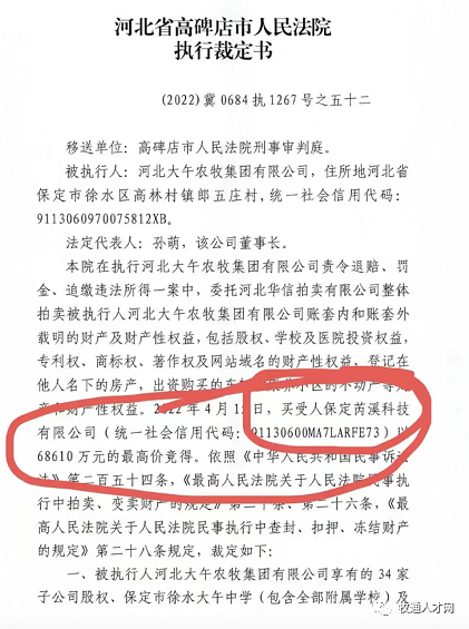 惊大午集团已被拍卖6861亿竞拍成交大午集团就此落幕