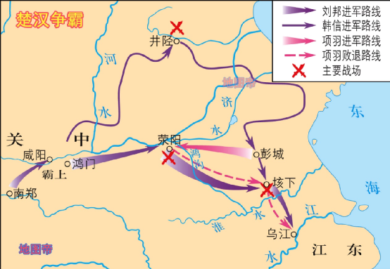 垓下之战项羽虽败,但宁死不降,亦无颜见江东父老,自刎乌江.