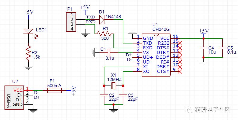 diy单片机程序下载板:用ch340g制作usb转串口板