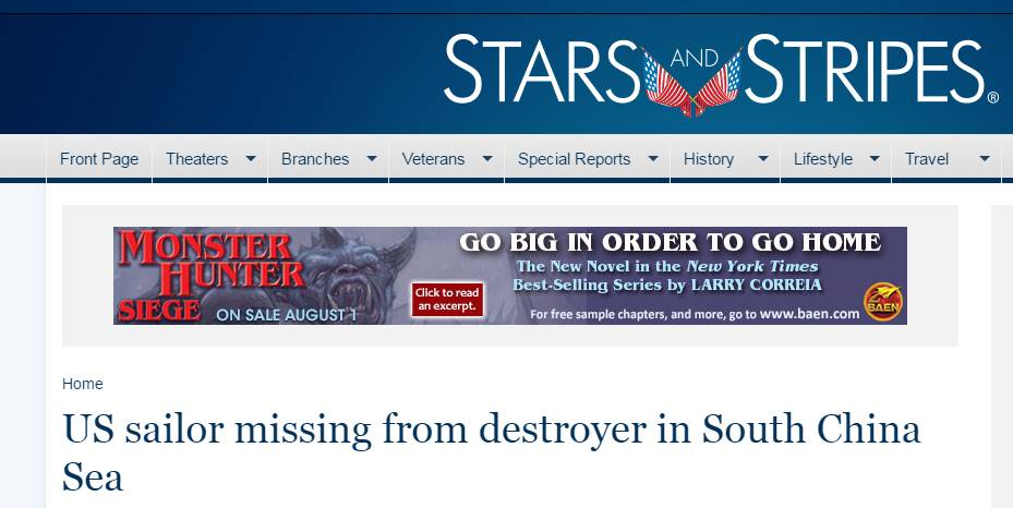 美日进南海搜寻失踪水兵 网友:卢沟桥事变2.0?