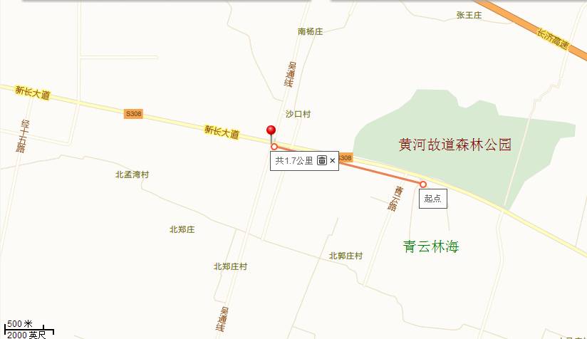 到原阳县境内,路线继续南行经延州西,焦楼东,在阳阿乡东南与s225(原