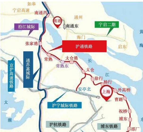 沪通铁路将连接上海市和江苏省南通市,是我国规划建设的沿海铁路的一