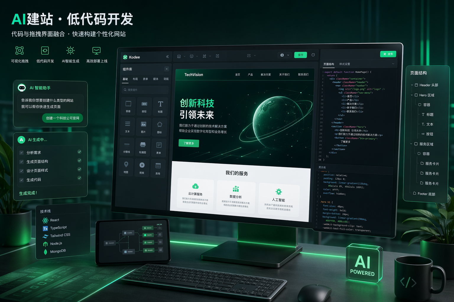 AI建站与低代码融合如何重构企业网站开发(图1)