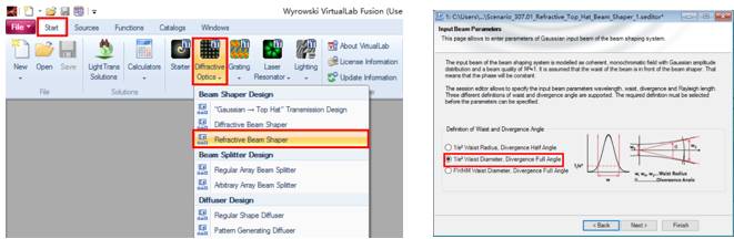 VirtualLa Fusion：折射光束整形元件参数优化以实现圆形高帽整形的图2