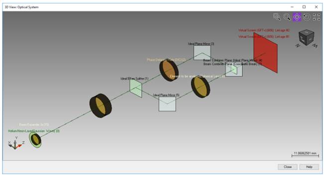 【VirtualLab运用】使用相干光模拟马赫泽德干涉仪的图13