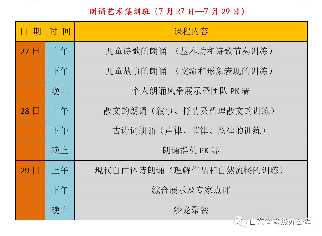 山东省第五期(7月27日)少儿朗诵与播音主持等级测试专业教师培训班