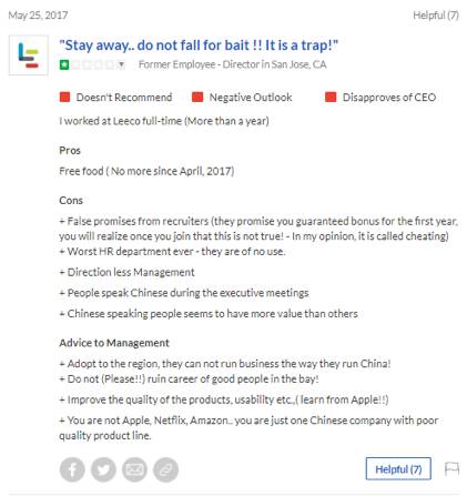 【九枝兰】在国外雇主点评网上看了BAT、联想、乐视等8家中国公司的评价后，我发现了这些惊人结论-图片2