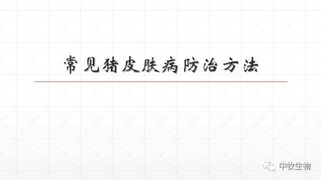 猪常见皮肤病防治方法