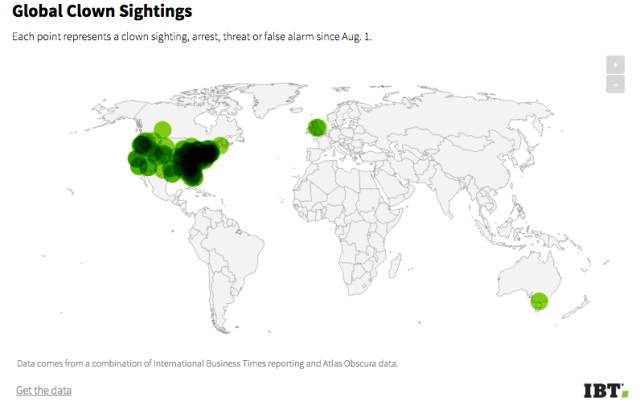 (恐怖小丑袭击世界地图，截图自《国际财经时报》，版权属原作者所有)