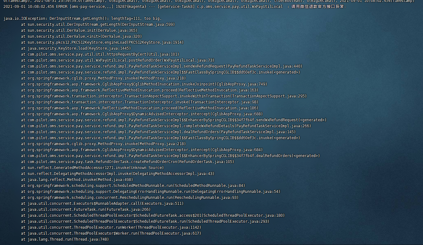 退款 微信手机支付失败toDerInputStream rejects tag type 60? 微信开放社区