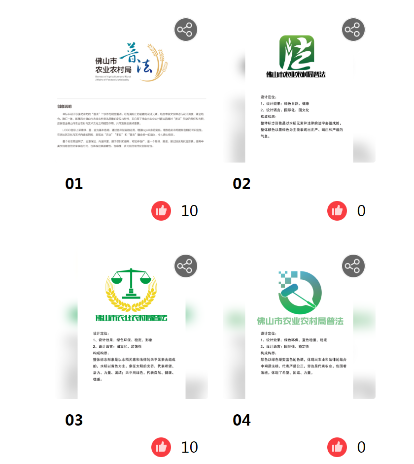 佛山市农业农村局普法品牌logo征集投票启动 设计类揭晓 征集码头