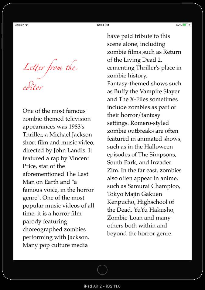 iOS的Core Text教程：制作一个杂志应用