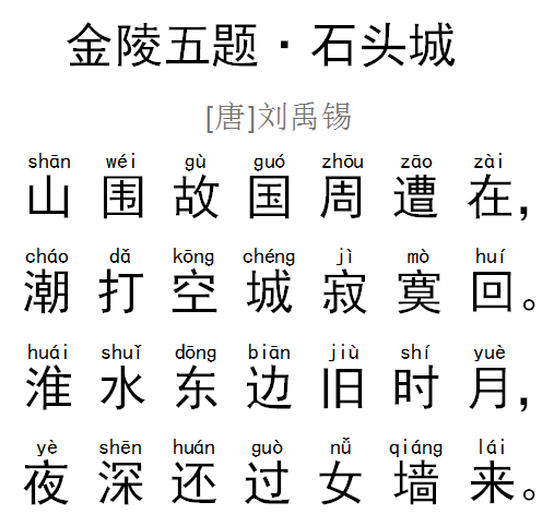 每天读一首好诗刘禹锡金陵五题石头城