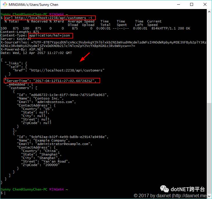 在ASP.NET Core中使用Apworks开发数据服务：对HAL的支持