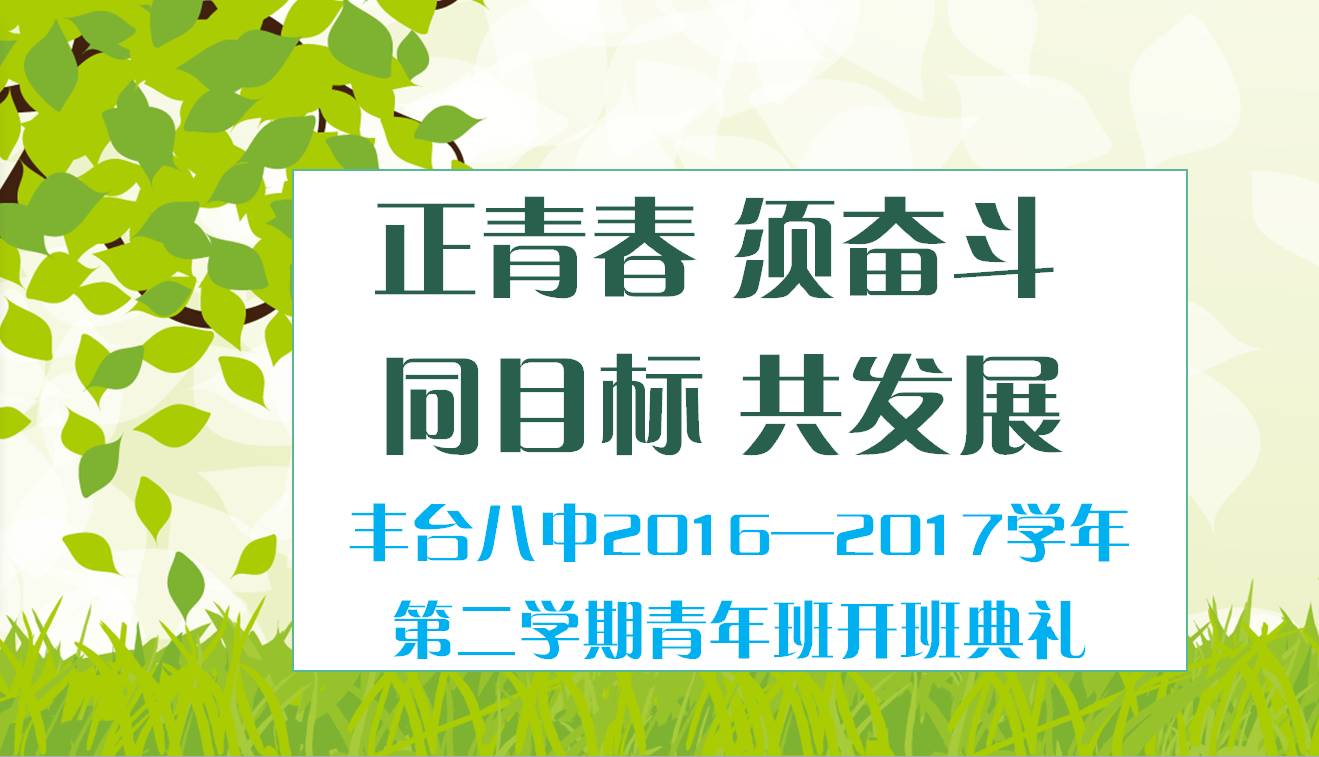 正青春 须奋斗    同目标 共发展  ——丰台八中2016—2017学年第...