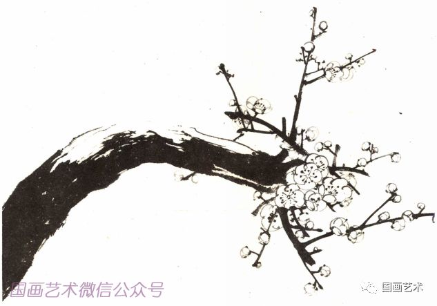 雪梅画法 画雪梅不一定要满纸烘染墨来表现梅干的雪.