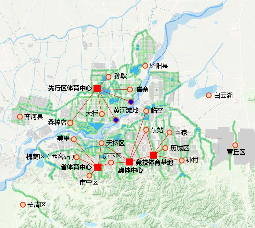 济南城区体育设施布局图2营造全龄友好的共同家园规划满足各年龄段