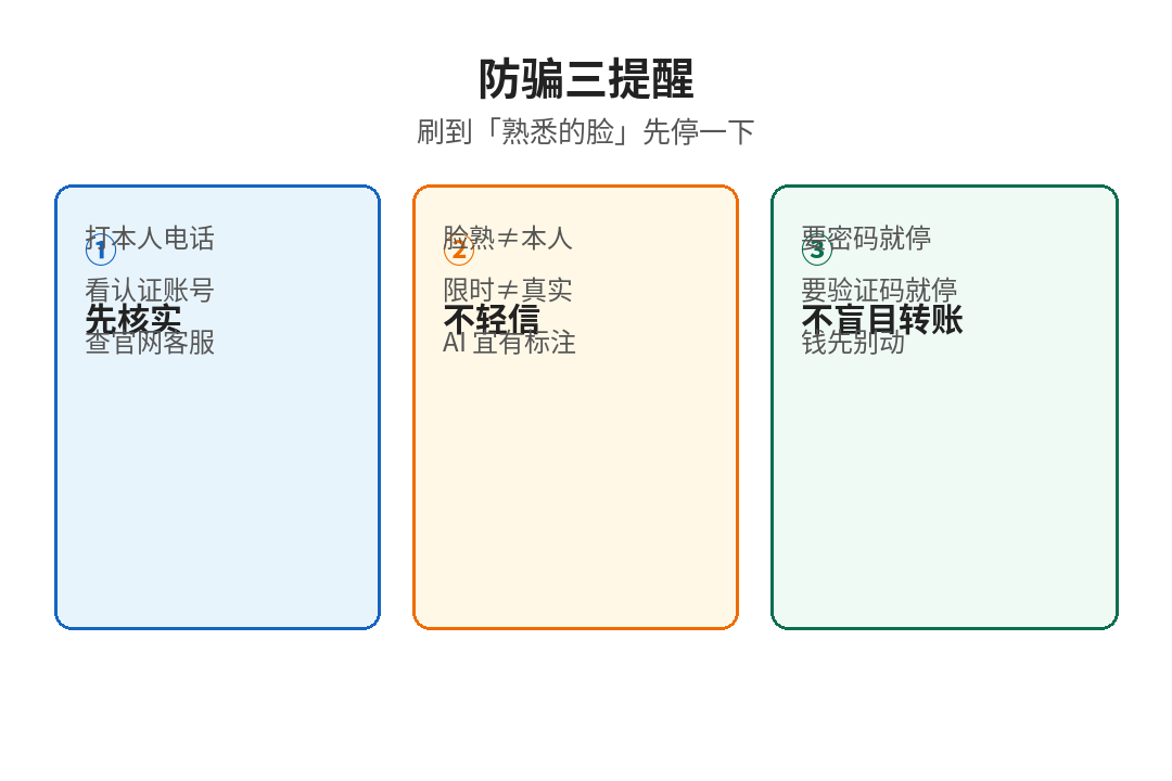老年人防骗三提醒