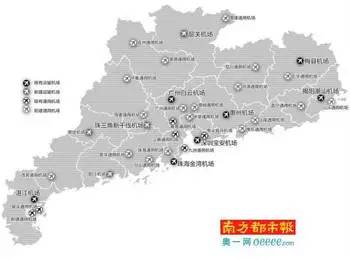 提出,"十三五"时期,广东将重点打造"5 4"骨干机场, 即珠三角地区打造