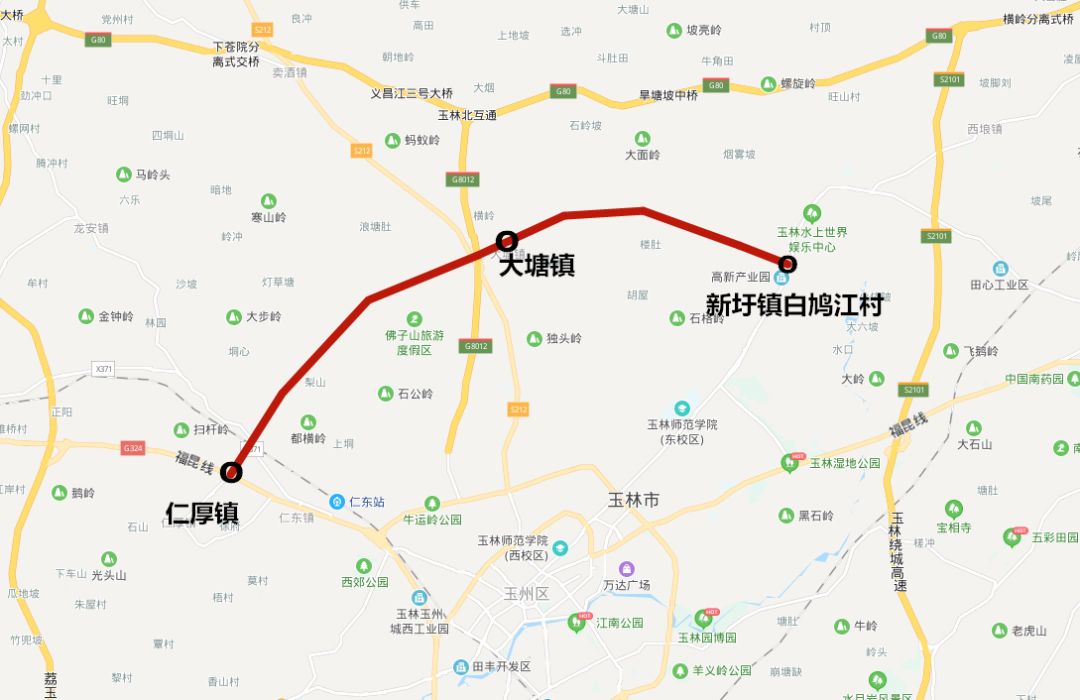 据了解,g324玉林绕城公路路线起于北流市新圩镇南面的白鸠江村附近,接