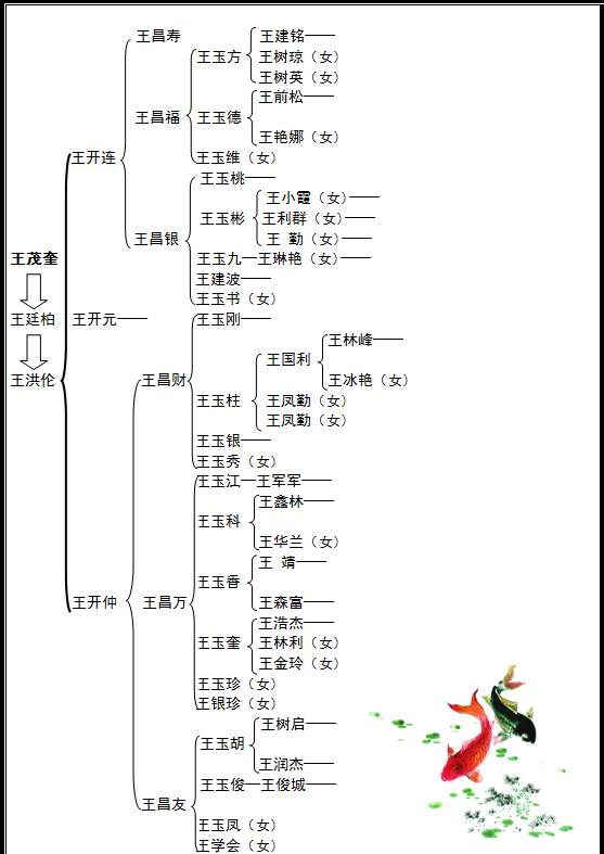 王氏入黔始祖王元开系兑斋支系宗谱大纲