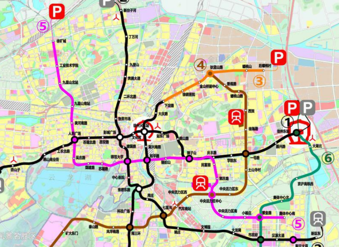 地铁二期规划中,5号线一期工程自奥体中心南站至徐矿城站,线路长24