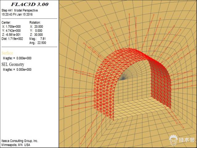 基于FLAC3D的地下硐室通道錨網噴支護 附FLAC-3D深基坑的開挖與支護的命令流下載的圖14