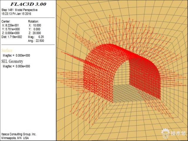基于FLAC3D的地下硐室通道錨網噴支護 附FLAC-3D深基坑的開挖與支護的命令流下載的圖15