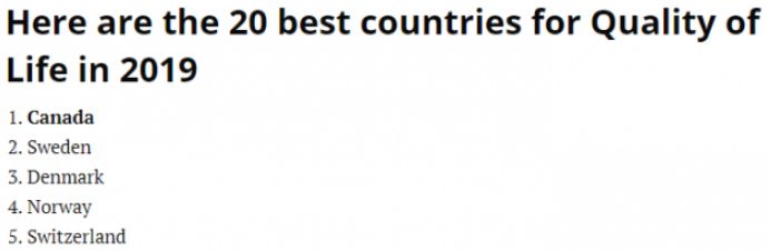 厉害了！加拿大又得全球第一！加拿大式幸福 正被全世界网友疯狂羡慕...