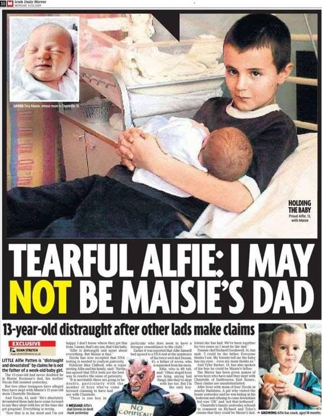 12岁英国男孩&quot;喜当爹&quot;，&quot;隔壁老王&quot;才14！(图)