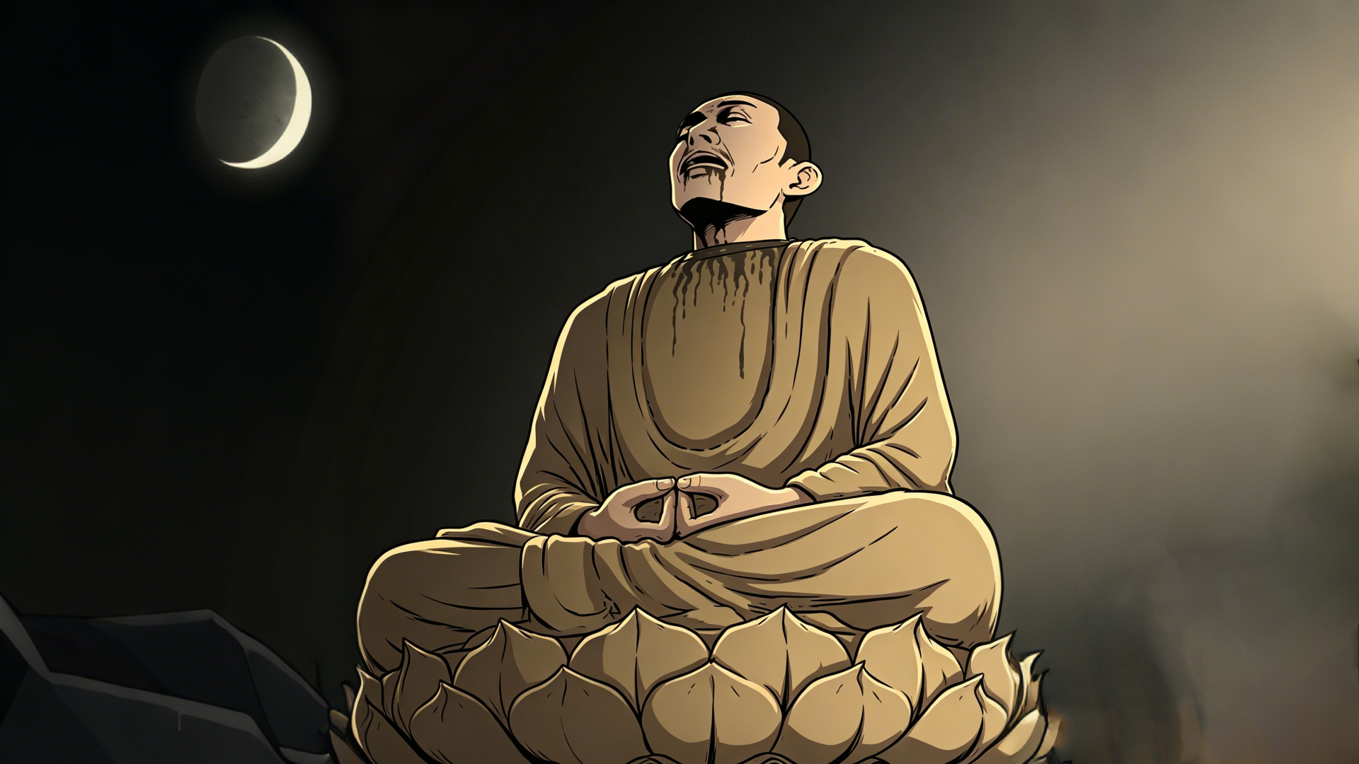 《雨夜荒庙》