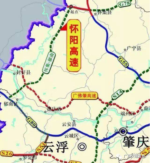 高速公路设计标准,项目起点位于肇庆市怀集县岗坪镇,终点位于云浮市