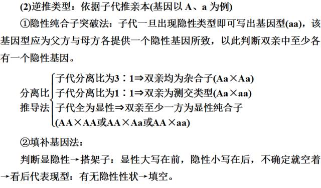 高中生物必修2第一章考点