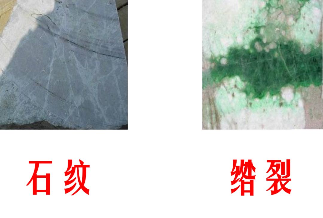 裂纹,石纹,石棉(石花)这三种瑕疵在翡翠上是最为常见的.