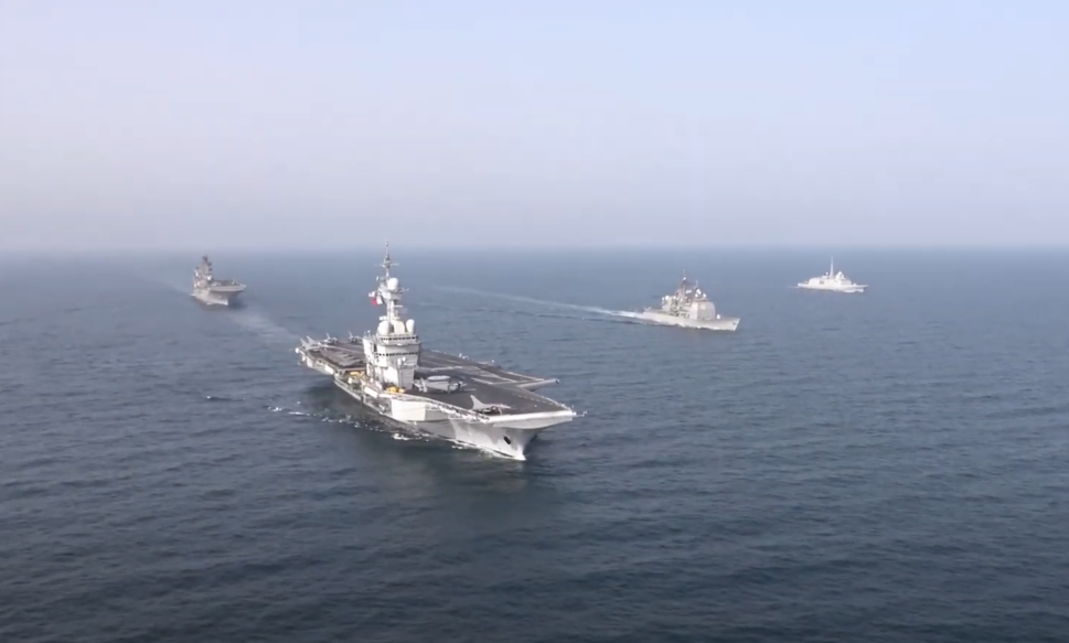 美比法日4国在中东举行“双航母”演习，矛头直指伊朗