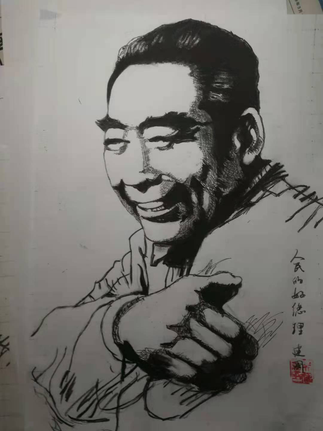 庆祝建党100周年征文素描作品赏析二