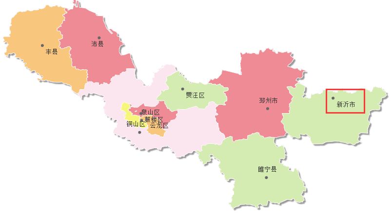 徐州市行政区划图图片