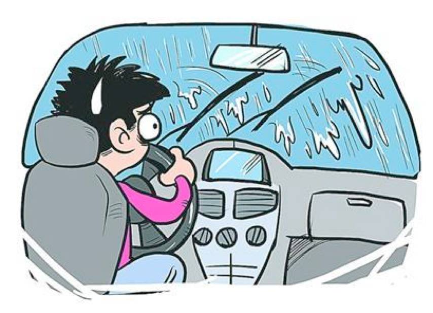 雨天紧急刹车