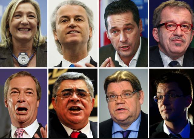 （圖為歐洲各國極右翼實(shí)力代表人物）