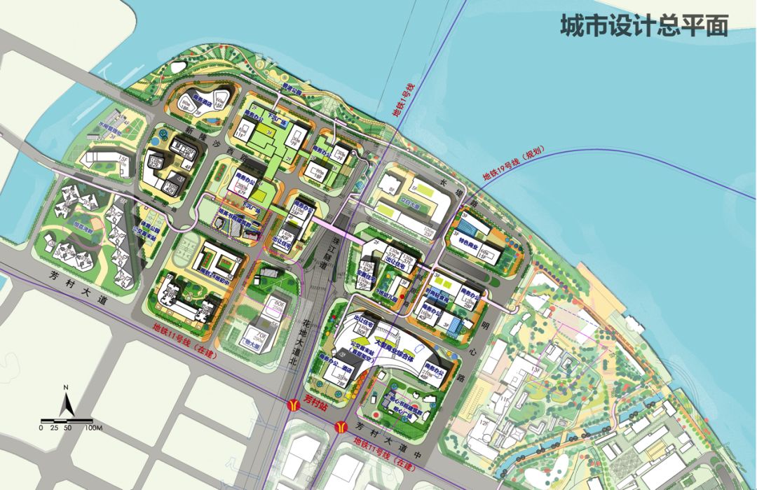 (新隆沙项目与陆居路项目城市设计总平面图)