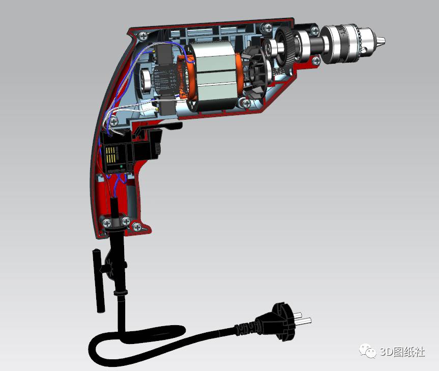 UG NX模型免費下載:手電鉆模型的圖2
