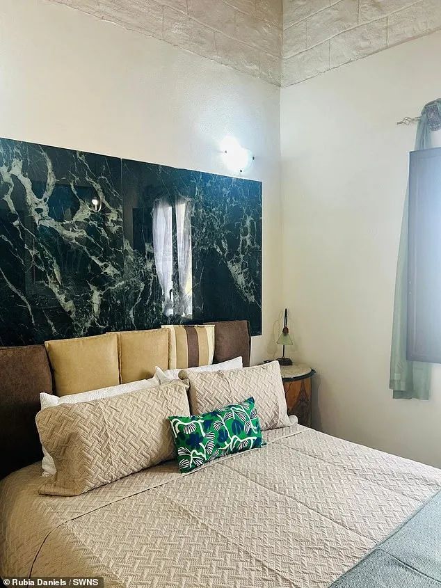 'The house was fully collapsed, but now it's fully renovated and has a beautiful marble bedroom', she said