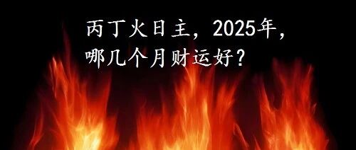 丙丁火日主，2025年，哪几个月财运好？