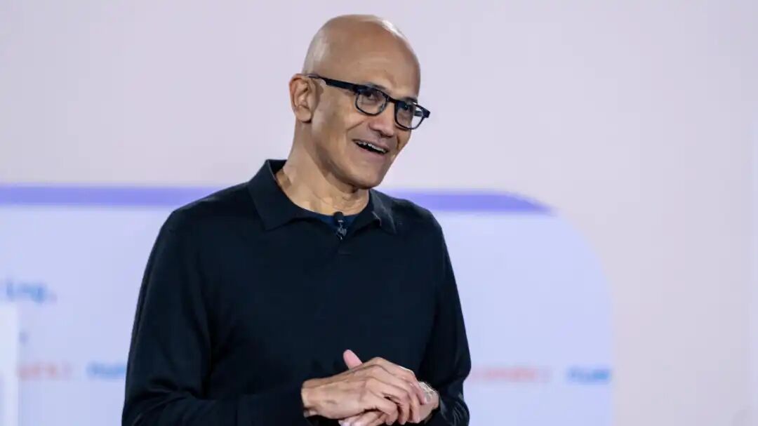 REDMOND, WASHINGTON - APRIL 4: Microsoft CEO Satya Nadella speaks during an event celebrating the 50th Anniversary of Microsoft on April 4, 2025 in Redmond, Washington. The company also gave an update on Copilot, its AI tool.  (Photo by Stephen Brashear/Getty Images)