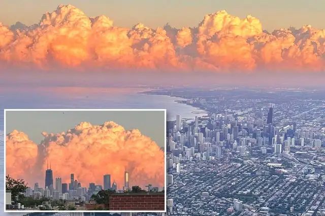 r/megalophobia - Picture of humongous Storm-Clouds over Chicago!