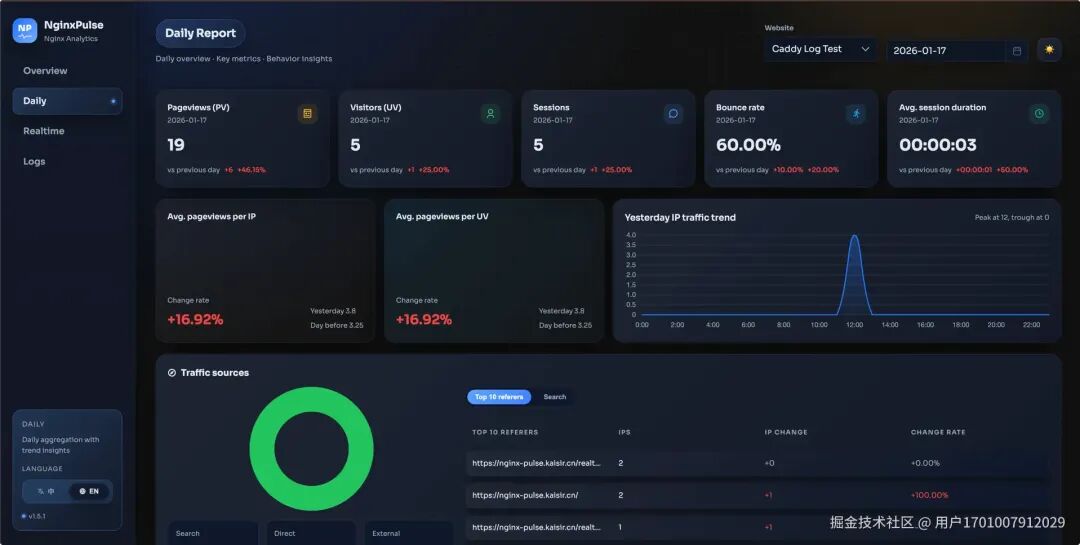 NginxPulse 效果图