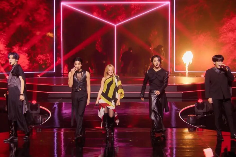 Kylie Minogue and ATEEZ on AppleTV+'s "KPOPPED"