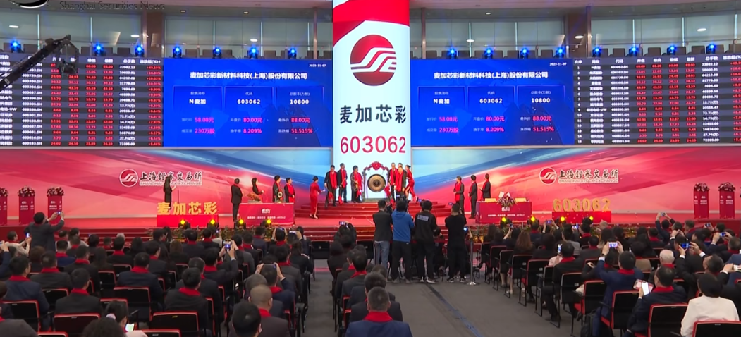 祝贺麦加芯彩成功上市！