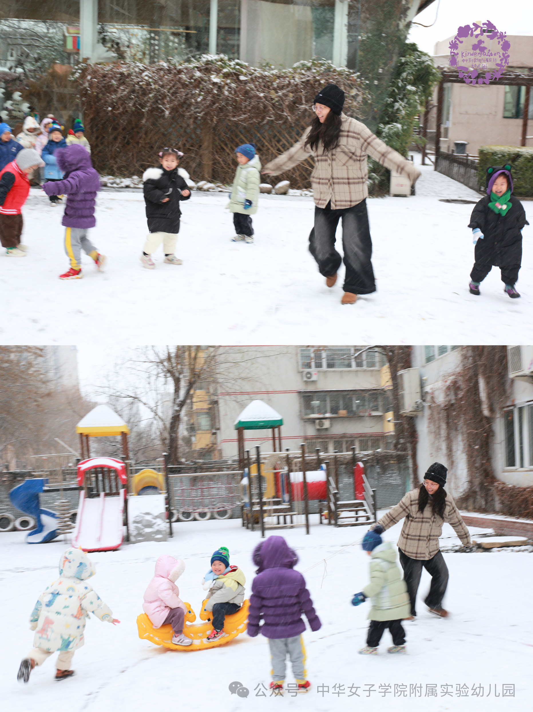 今日初雪 | 大雪飘落，花草园变成了“童话王国”！-幼师课件网第26张图片